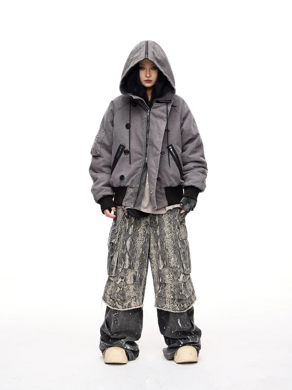 Washed Hooded Cotton Flight Jacket 4