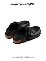 Washed Horseskin Closed-Toe Mule Slippers 5