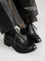 Washed Horseskin Lace-Up Derby Shoes 3