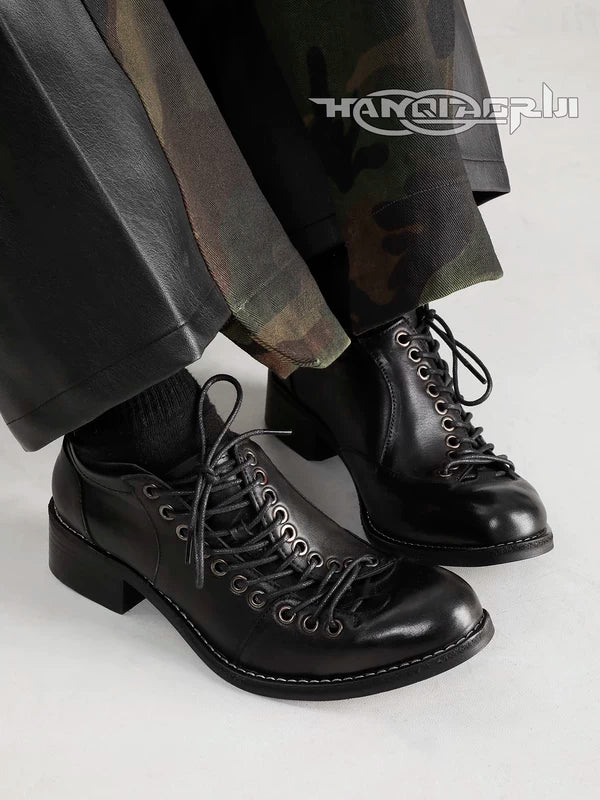 Washed Horseskin Lace-Up Derby Shoes 3