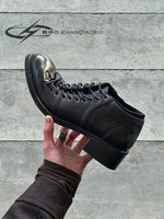 Washed Horseskin Lace-Up Derby Shoes 4