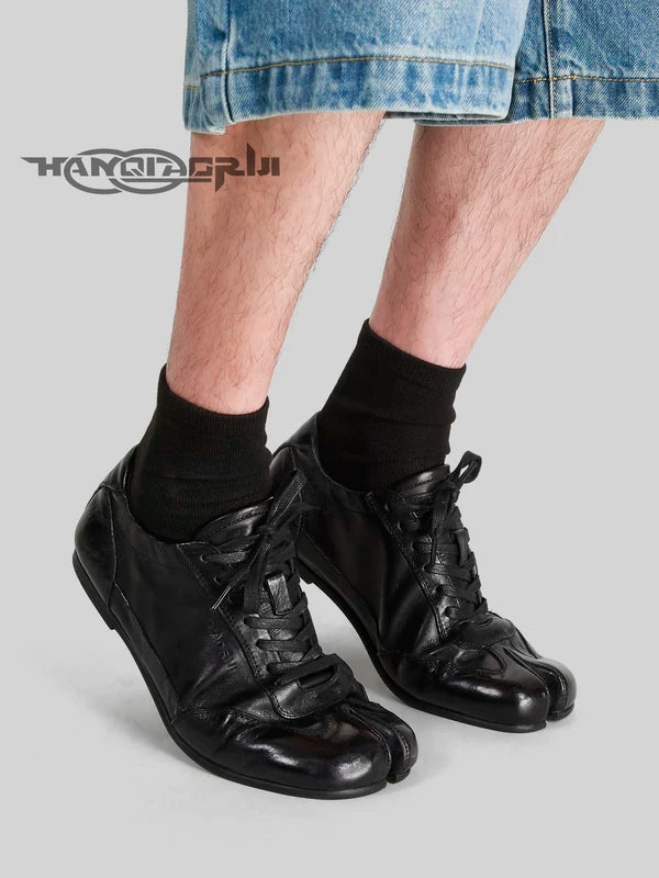 Washed Horseskin Split-Toe Training Shoes 3