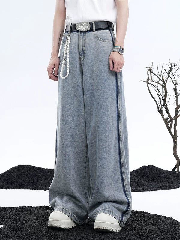 Washed Loose Straight Leg Jeans Pants 2