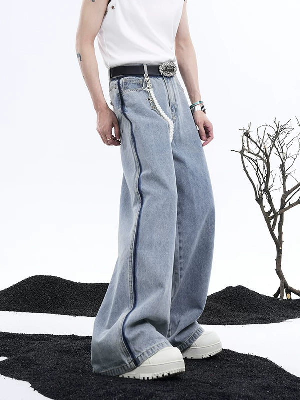Washed Loose Straight Leg Jeans Pants 3