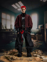Washed Stand Collar Zip Loose-Fit Jacket 4