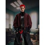 5886481369591,5886481369592,5886481369593,5886481369594, Washed Stand Collar Zip Loose-Fit Jacket