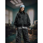 5886481369595,5886481369596,5886481369597,5886481369598, Washed Stand Collar Zip Loose-Fit Jacket