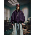 5886481369599,5886481369600,5886481369601,5886481369602, Washed Stand Collar Zip Loose-Fit Jacket