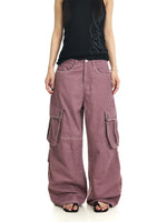 ,6262524054726,6262524054727,6262524054728,6262524054729,6262524054730, Washed Wide-Leg Cargo Pants