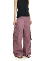 Washed Wide-Leg Cargo Pants 2