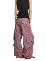 Washed Wide-Leg Cargo Pants 3