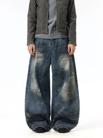 Washed Wide-Leg Floor-Length Jeans Pants 1