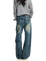 Washed Wide Leg Straight Fit Jeans Pants 3