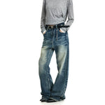 6200494958226,6200494958227,6200494958228,6200494958229,6200494958230, Washed Wide Leg Straight Fit Jeans Pants