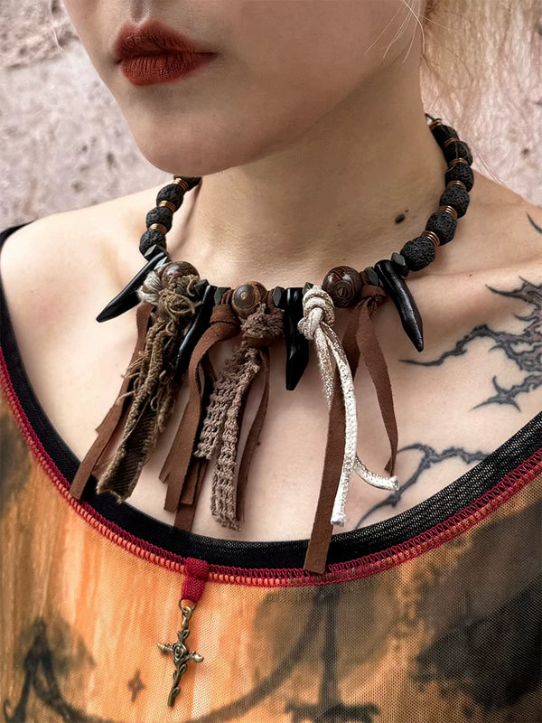 Wasteland Punk Style Handmade Choker Necklace 1