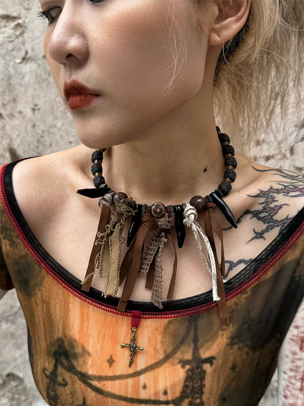 Wasteland Punk Style Handmade Choker Necklace 2