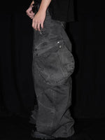 Water Ripple Wide Leg Cargo Pants 3