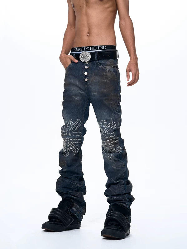 Waxed Five-Button Flared Pants 2