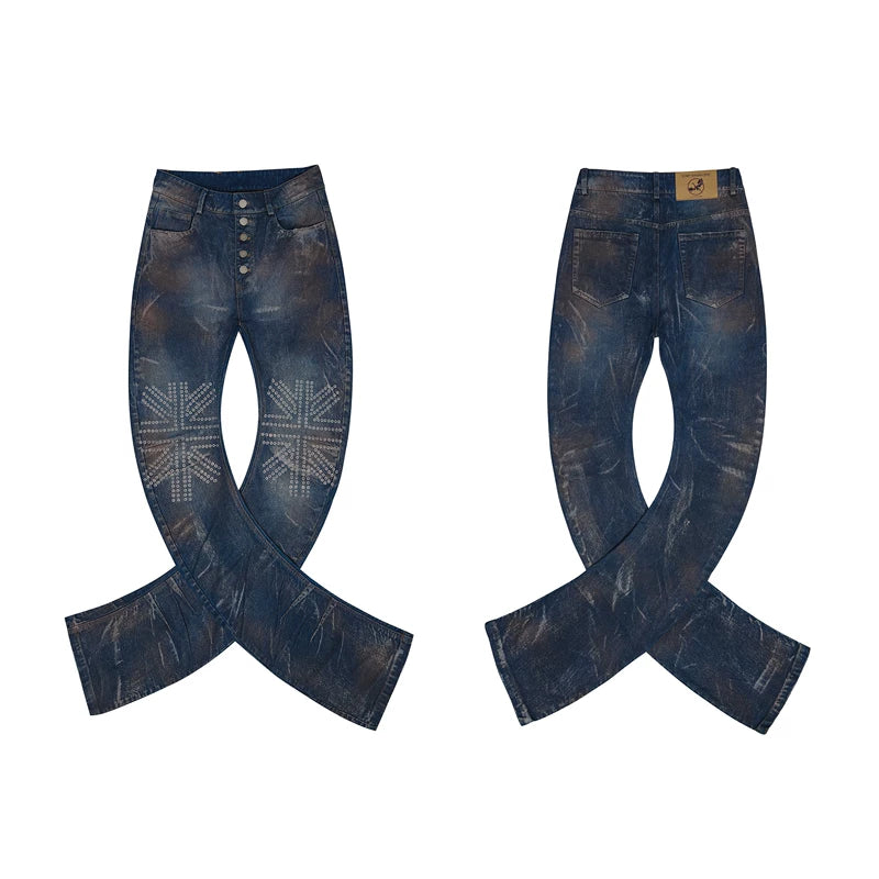 6067570109783,6067570109784,6067570109785,6067570109786, Waxed Five-Button Flared Pants