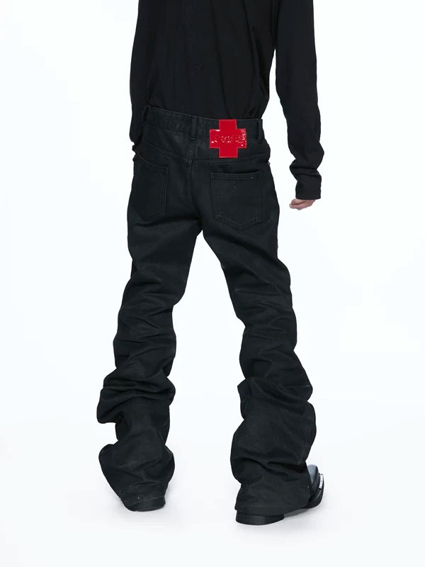 Waxed Slim Fit Motorcycle Pants 2