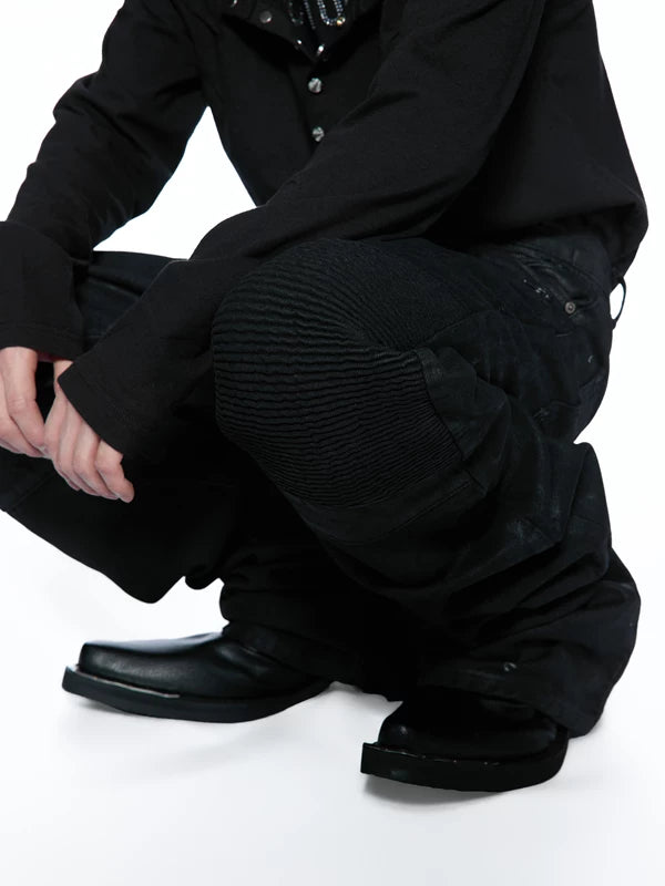 Waxed Slim Fit Motorcycle Pants 3