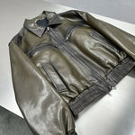 Wide Fit Faux Leather Bomber Jacket 3