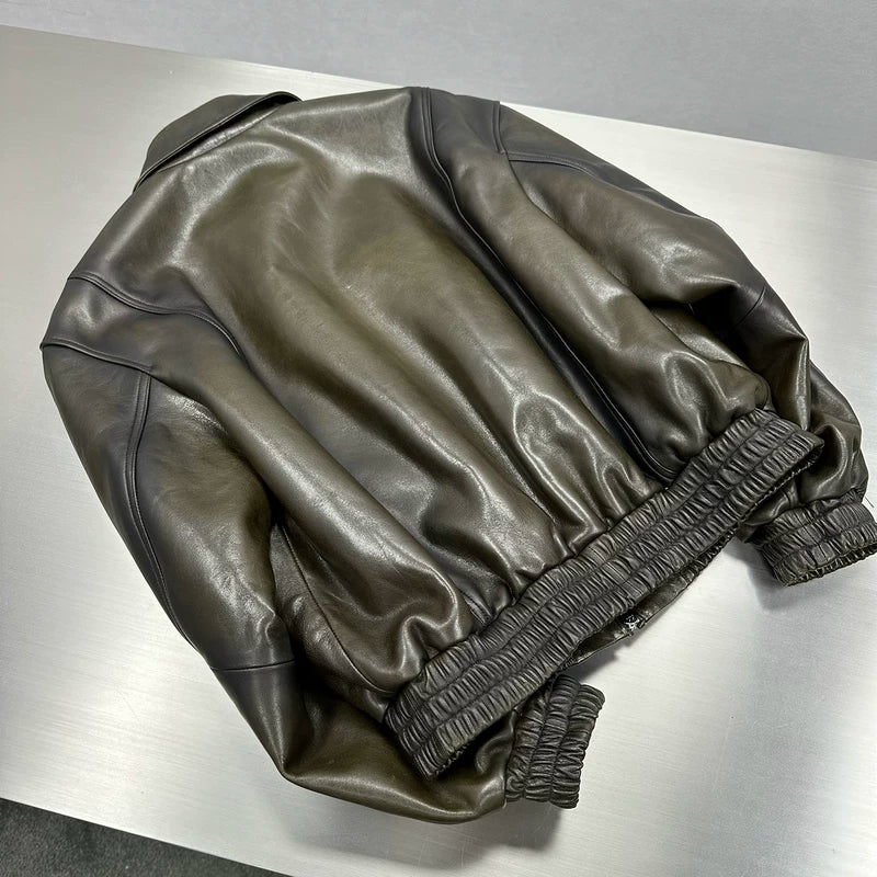 Wide Fit Faux Leather Bomber Jacket 4