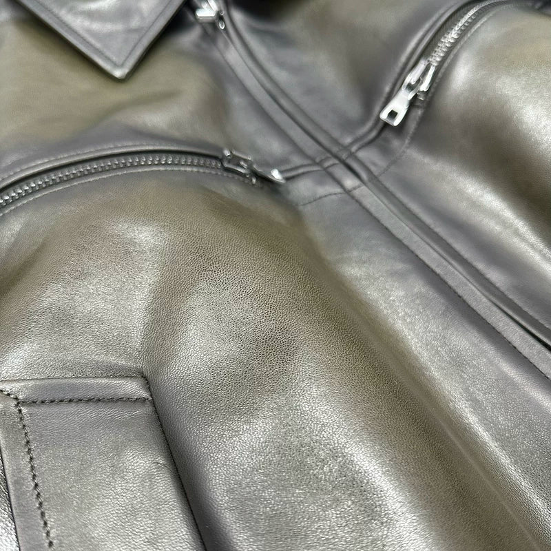 Wide Fit Faux Leather Bomber Jacket 5