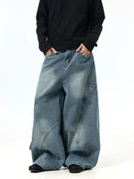 Wide-Leg Baggy Multi-Pocket Denim Pants 2