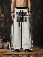 Wide Leg Barcode Print Casual Pants 1