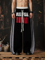 Wide Leg Barcode Print Casual Pants 2