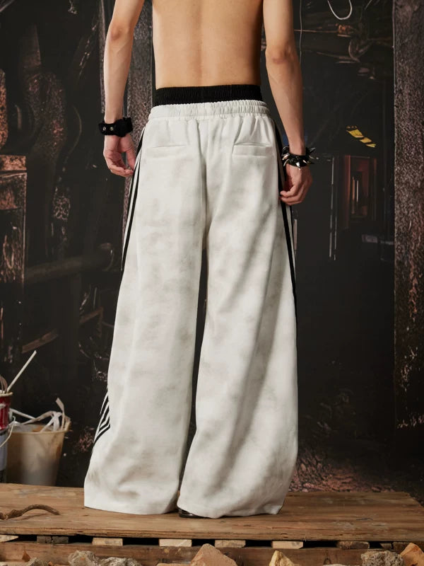 Wide Leg Barcode Print Casual Pants 4