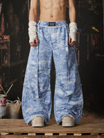 Wide Leg Camouflage Frayed Edge Casual Pants 2