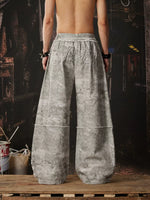 Wide Leg Camouflage Frayed Edge Casual Pants 3