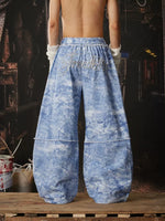 Wide Leg Camouflage Frayed Edge Casual Pants 4