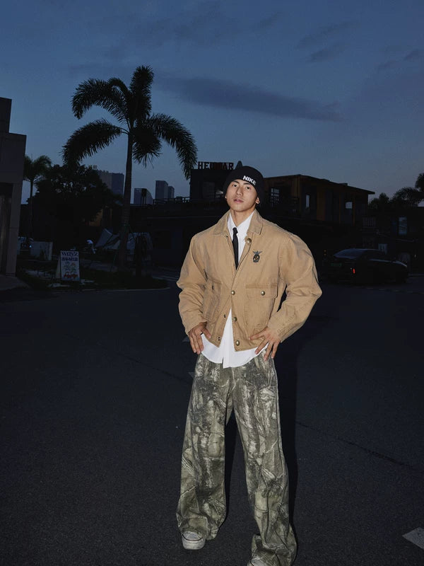 Wide-Leg Camouflage Loose Fit Pants 2