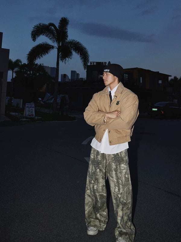 Wide-Leg Camouflage Loose Fit Pants 4