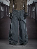 Wide-Leg Cargo Pants with Detachable Waist Pack 2