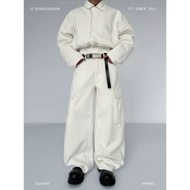 Wide Leg Cargo Pants with Large Pockets 1