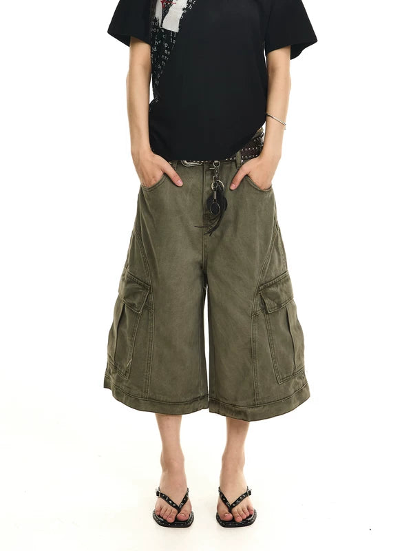 Wide-Leg Cargo Pants With Pockets 1