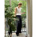Wide-Leg Casual Pants with Button Front 2