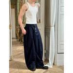Wide-Leg Casual Pants with Button Front 5
