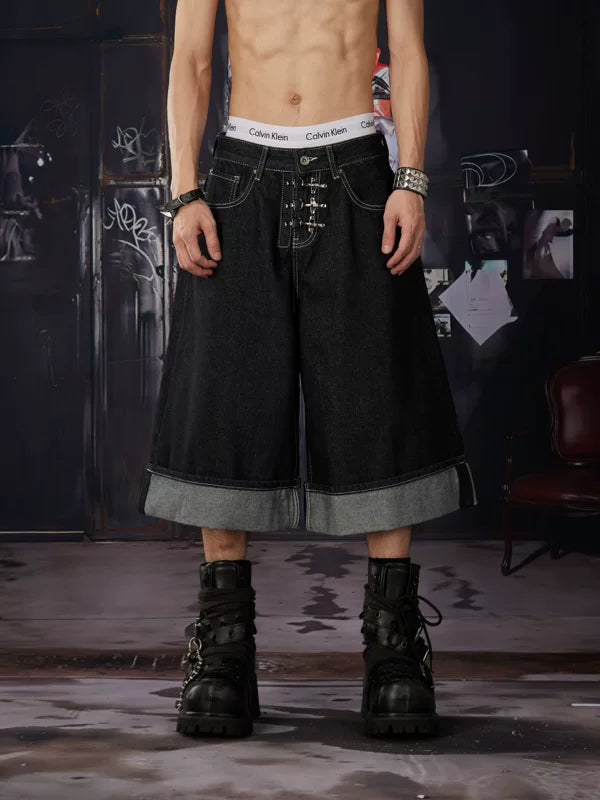 Wide Leg Denim Shorts 3