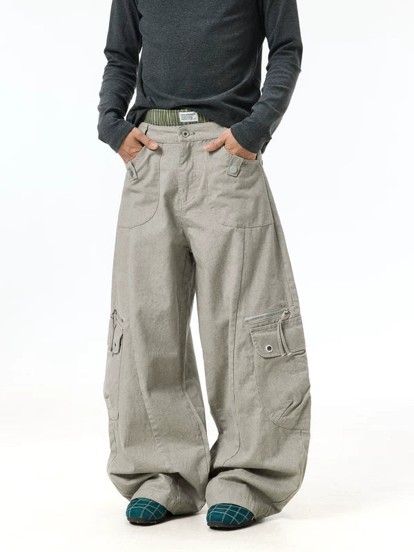 Wide Leg Distressed Cargo Pants 2