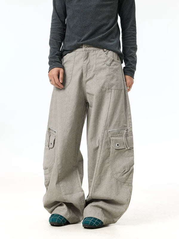 Wide Leg Distressed Cargo Pants 3