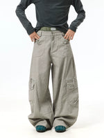 Wide Leg Distressed Cargo Pants 5