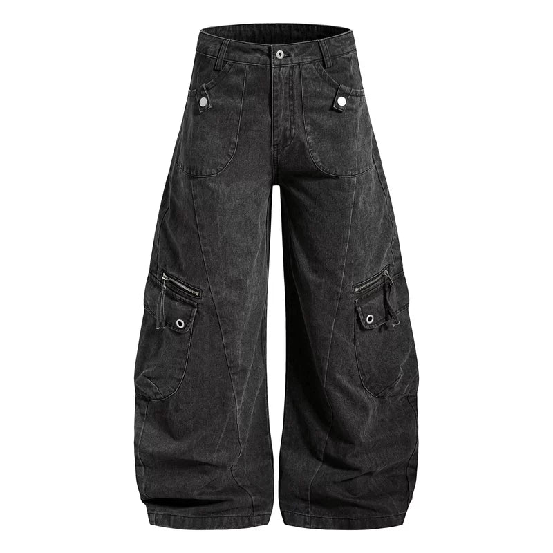 6163634650224,6163634650225,6163634650226,6163634650227,6163634650228, Wide Leg Distressed Cargo Pants