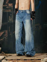 Wide Leg Distressed Vintage Wash Jeans Pants 3