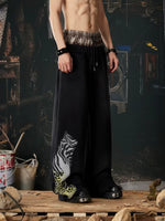 Wide Leg Double Waistband Graphic Sweatpants 2