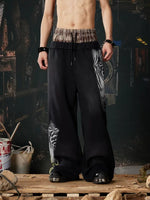 Wide Leg Double Waistband Graphic Sweatpants 5